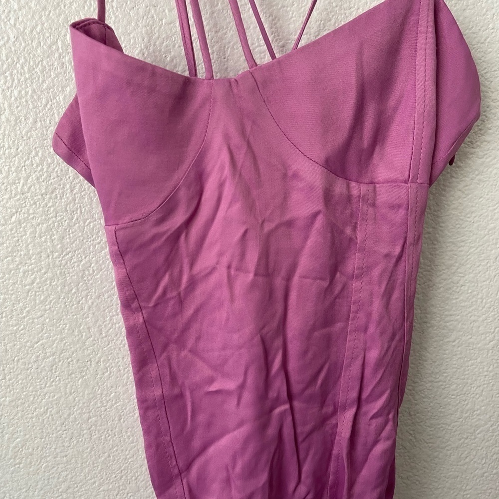 NWT ZARA  SATIN-EFFECT STRAPPY BODYSUIT Pink Size Small Ref 4661/480 - Picture 4 of 14